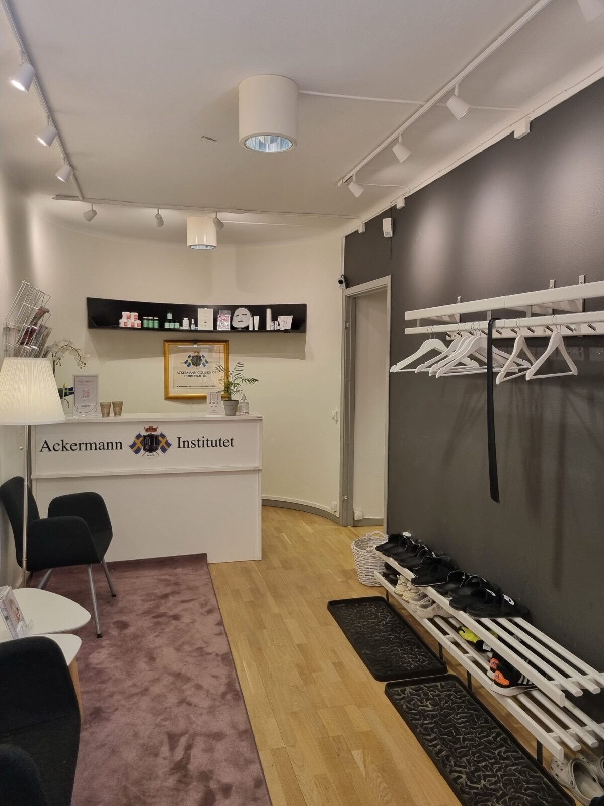 Receptionen på Ackermann Kliniken i Stockholm